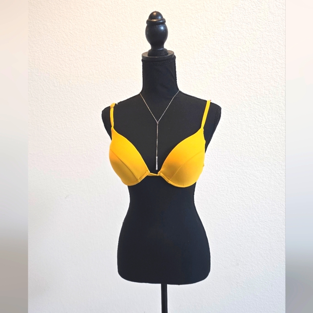 Matte Collection Yellow Women's Bikini Top (L)